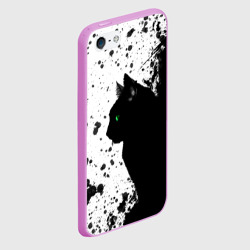 Чехол для iPhone 5/5S матовый Черный кот в чернилах - фото 2