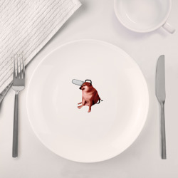 Набор: тарелка + кружка Чимс - человек бензопила - Мем - фото 2