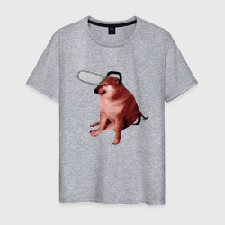 Мужская футболка хлопок Чимс - человек бензопила - Мем