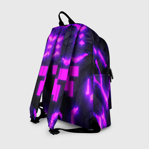 Рюкзак 3D с принтом Майнкрафт  розовый, вид сзади #1