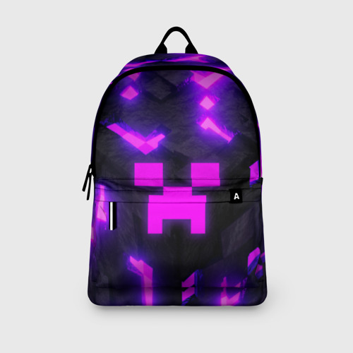 Рюкзак 3D с принтом Майнкрафт  розовый, вид сбоку #3