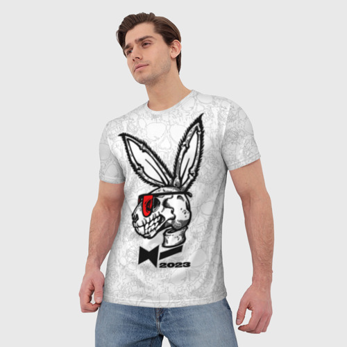 Мужская футболка 3D Playboy Skull Rabbit 2023, цвет 3D печать - фото 3