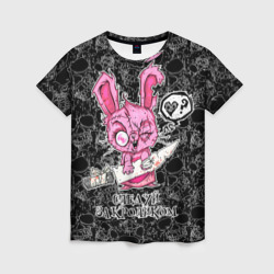 Следуй за кроликом - маньяк – Женская футболка 3D с принтом купить со скидкой в -26%