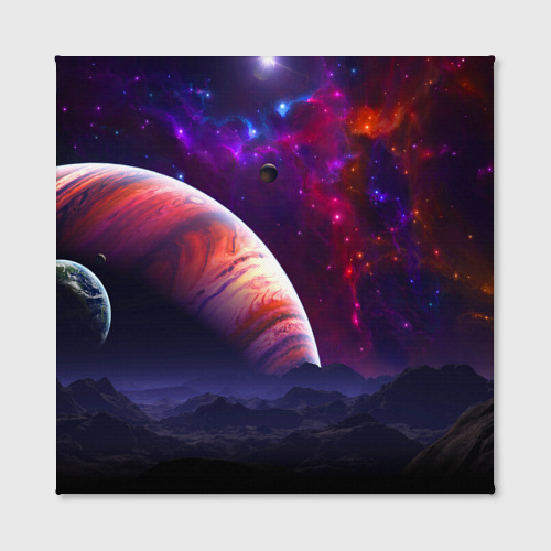 Холст квадратный Бесконечное космическое пространство - Планета, цвет 3D печать - фото 2