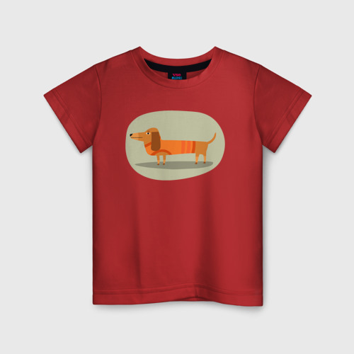 Детская футболка хлопок Тaкса, цвет красный