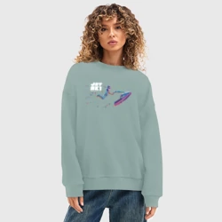 Женский свитшот oversize без начеса хлопок Extreme Festival - фото 2