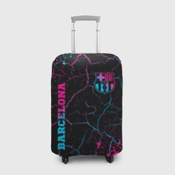 Чехол для чемодана 3D Barcelona - neon gradient: надпись, символ