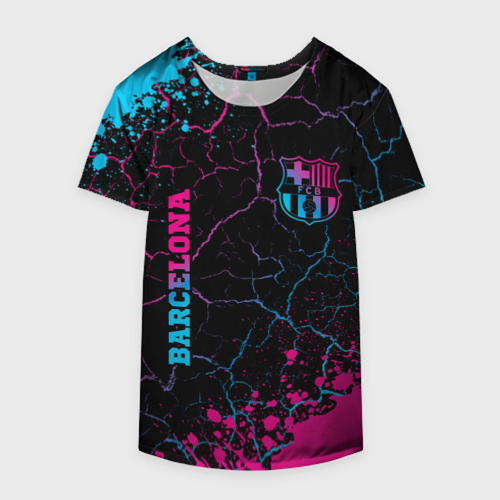 Накидка на куртку 3D Barcelona - neon gradient: надпись, символ, цвет 3D печать - фото 4