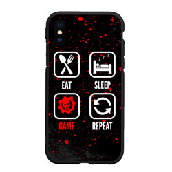 Чехол для iPhone XS Max матовый Eat, sleep, Gears of War, repeat