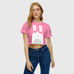 Женская футболка Crop-top 3D Миссис кролик - фото 2