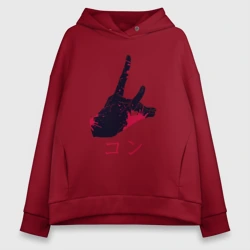 Женское худи Oversize хлопок Аки Хаякава - Кон