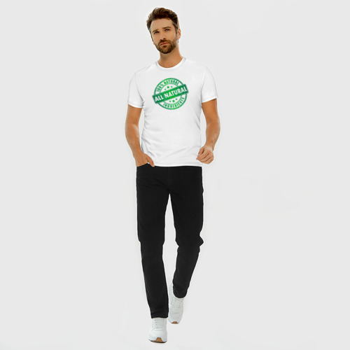 Мужская футболка хлопок Slim с принтом Натуральные ингредиенты, вид сбоку #3
