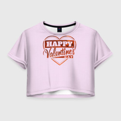 Женская футболка Crop-top 3D Happy Valentine's Day