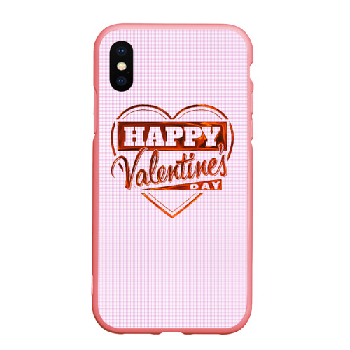 Чехол для iPhone XS Max матовый Happy Valentine's Day, цвет баблгам