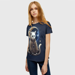 Женская футболка 3D Лунный котик - фото 2