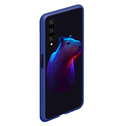 Чехол для Honor 20 Неоновая капибара на чёрном фоне - фото 2