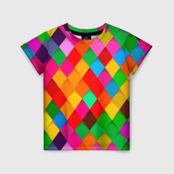 Детская футболка 3D Цветные лоскуты - пэчворк