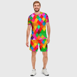 Мужской костюм с шортами 3D Цветные лоскуты - пэчворк - фото 2