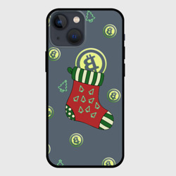 Чехол для iPhone 13 mini Christmas funny bitcoin