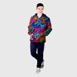 Мужская куртка 3D Многоцветные полоски с джойстиками - фото 2