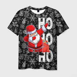 Мужская футболка 3D Santa Claus, dabbing, through the snow