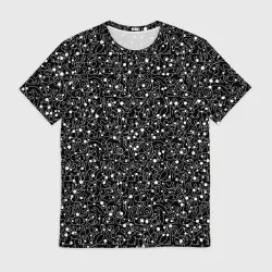 Мужская футболка 3D Кролики с красными глазами