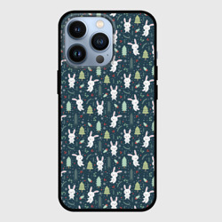 Кролики и ёлки – Чехол для iPhone 13 Pro с принтом купить