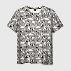 Мужская футболка 3D Кролики пятнистые