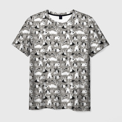 Мужская футболка 3D Кролики пятнистые