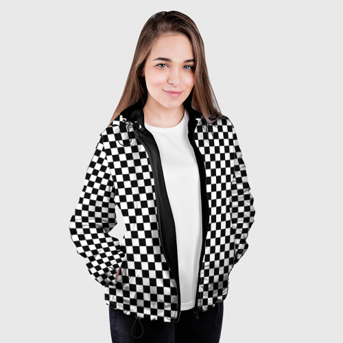 Женская куртка 3D Шахматное пано, цвет черный - фото 4
