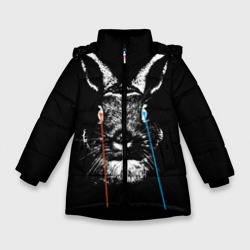 Зимняя куртка для девочек 3D Черный кролик стреляет лазерами из глаз