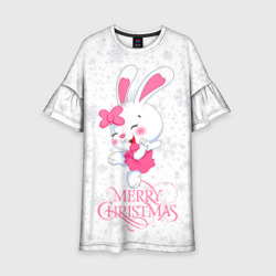 Детское платье 3D Merry Christmas, cute bunny