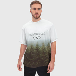 Мужская футболка oversize 3D Бесконечный лес - фото 2