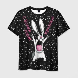 Мужская футболка 3D С новым годом кролика