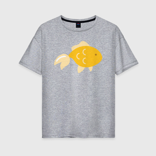 Женская футболка хлопок Oversize с принтом Золотая рыбкa, вид спереди #2