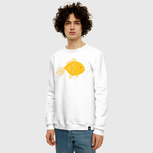 Мужской свитшот хлопок с принтом Золотая рыбкa, фото на моделе #1