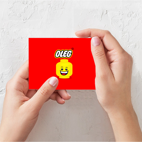 Поздравительная открытка Олег Lego, цвет белый - фото 3