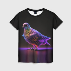 Женская футболка 3D Неоновый голубь
