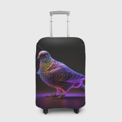 Чехол для чемодана 3D Неоновый голубь