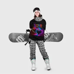 Накидка на куртку 3D Love - неоновые сердца - фото 2