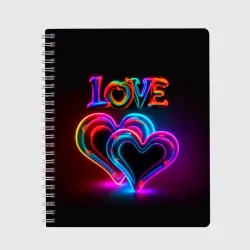 Тетрадь Love - неоновые сердца
