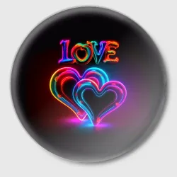 Значок Love - неоновые сердца