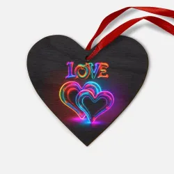 Деревянная игрушка Сердце Love - неоновые сердца