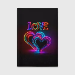Обложка для автодокументов Love - неоновые сердца