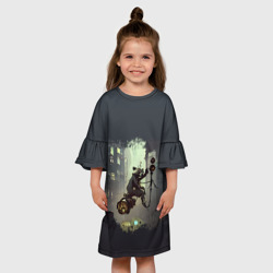 Детское платье 3D Енот на ракете - фото 2