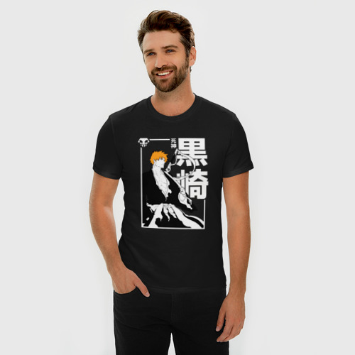 Мужская футболка хлопок Slim Тысячилетняя война - Ичиго - Блич, цвет черный - фото 3