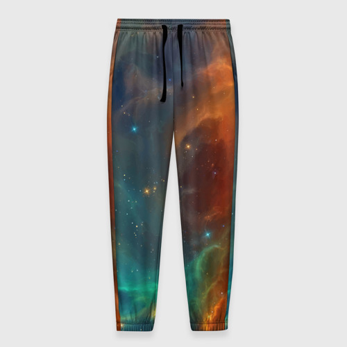 Мужские брюки 3D Столкновение двух космических галактик, цвет 3D печать