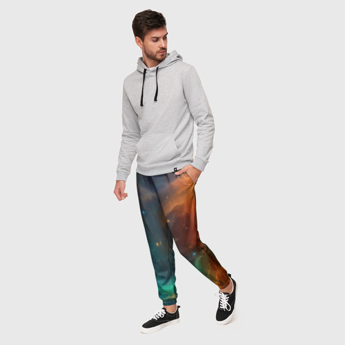 Мужские брюки 3D Столкновение двух космических галактик, цвет 3D печать - фото 3