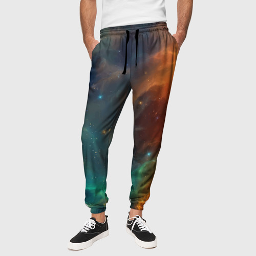 Мужские брюки 3D Столкновение двух космических галактик, цвет 3D печать - фото 4