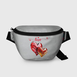 Поясная сумка 3D Love - сердечки